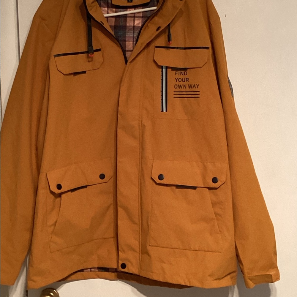 Men's Leduntino Jacket with Hood sz X-Large mustard yellow